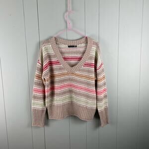 Black Tape striped v-neck sweater